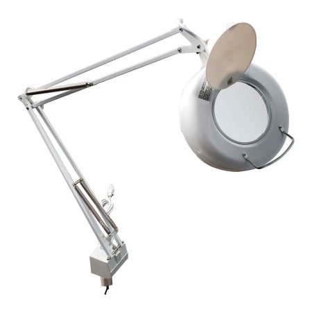 Mg Electronics 3-Diopter Fluorescent Magnifier Lamp w/ AC Receptacle, White LUX520W.